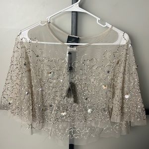 NWT Adrianna Papell Beaded Capelet